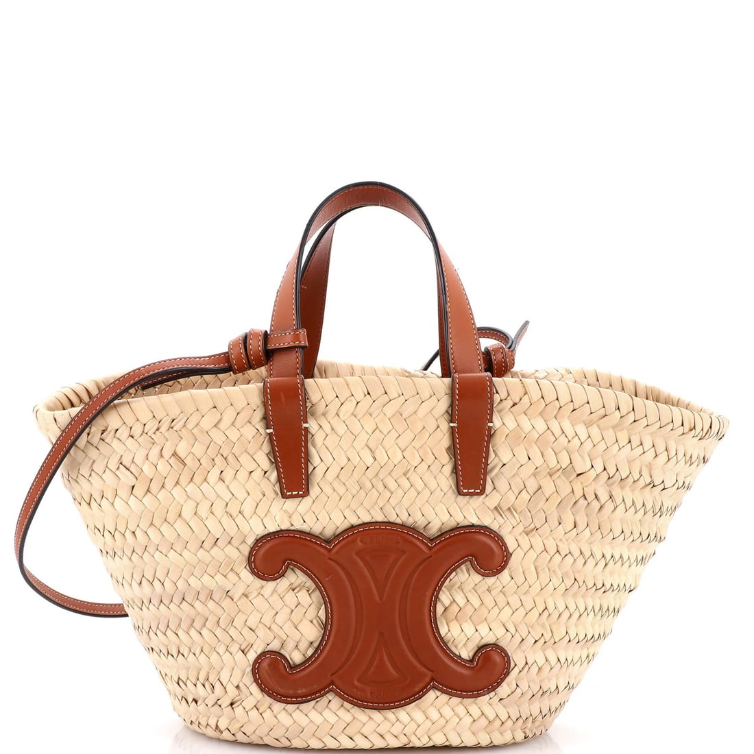 Celine Classic Panier Basket Tote Raffia and Leather Teen: Celine Classic Panier Basket Tote Raffia and Leather Teen The Celine Classic Panier Basket Tote is a timeless and stylish accessory that exudes effortless chic. With its rich brown leather exterior, w