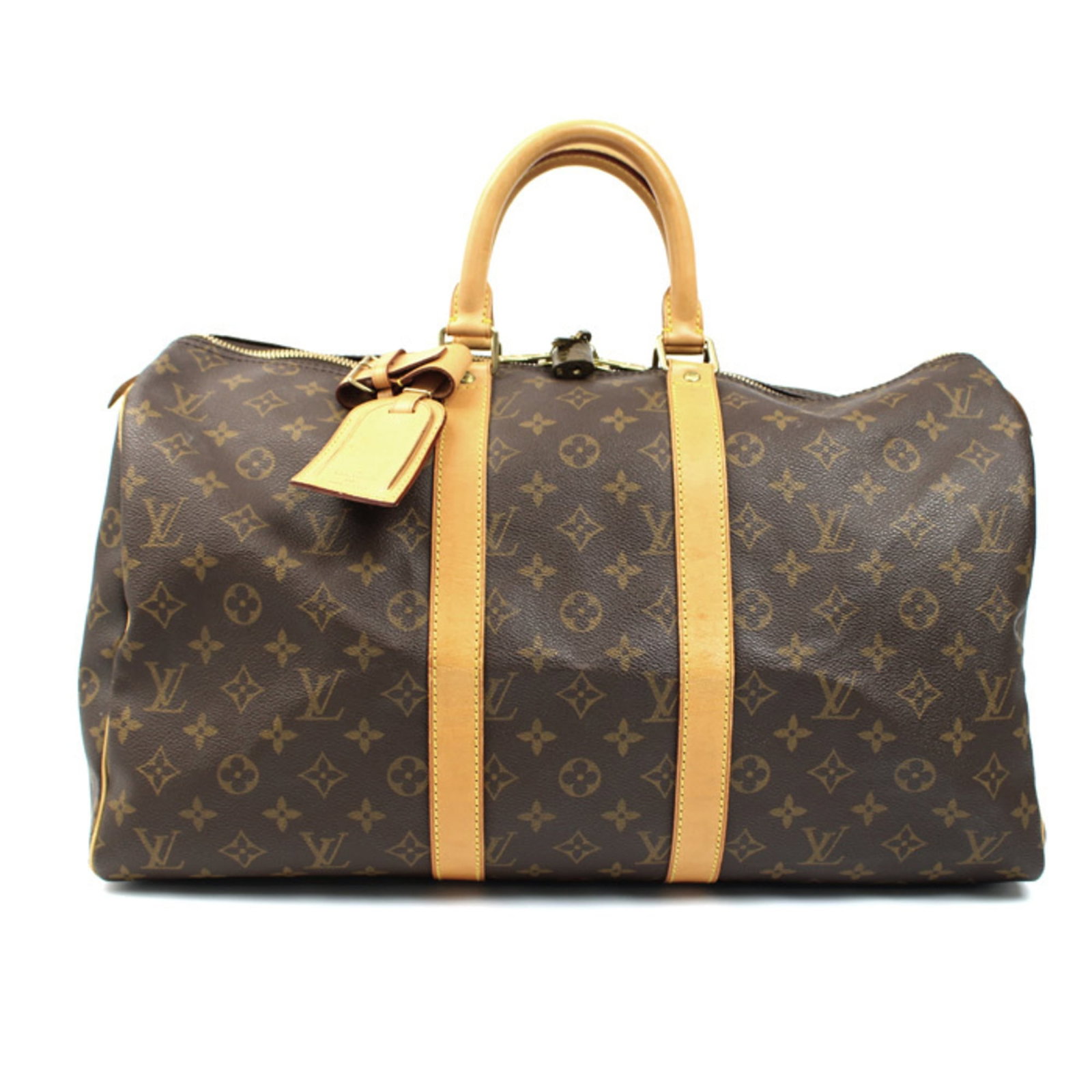 Louis Vuitton Boston Bag is a monogram: Louis Vuitton Boston Bag is a monogram A pre-owned Louis Vuitton Boston Bag in rich brown monogram, complete with gold hardware, adds a touch of timeless elegance to any outfit. With its classic desig