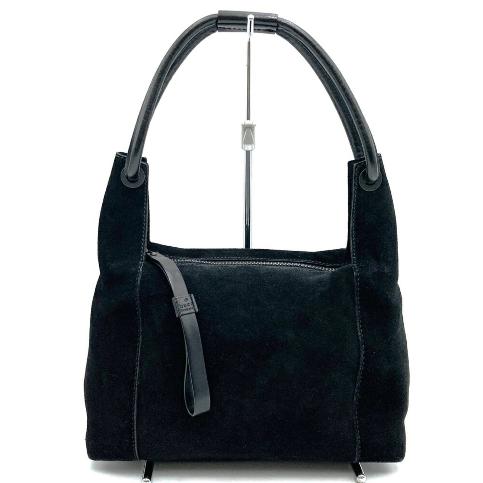 Gucci handbag is a suede shoulder bag (1 of 8)