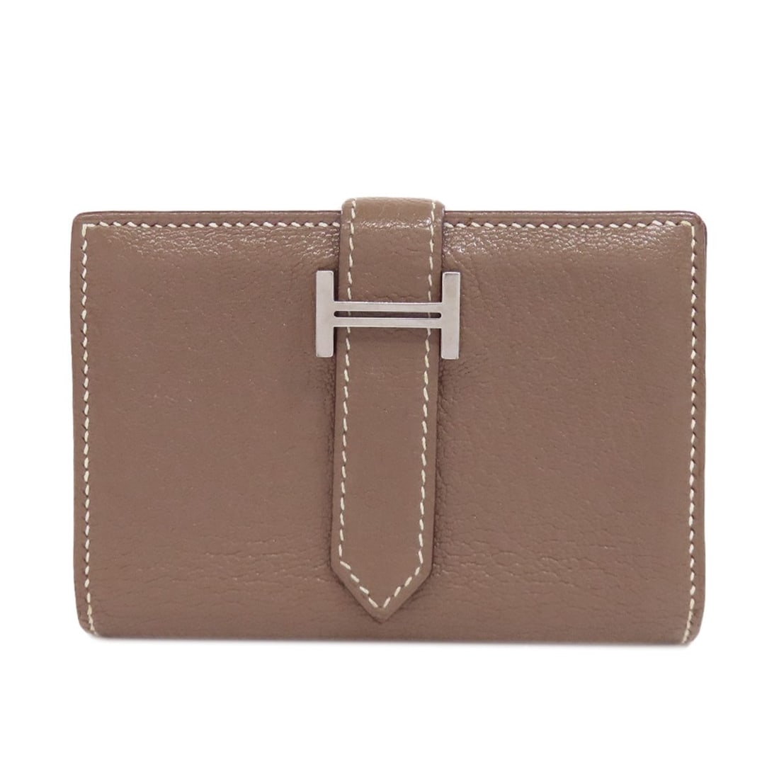 HERMES Bearn Mini Etoupe SilverHardware coin purse Chevre (1 of 19)