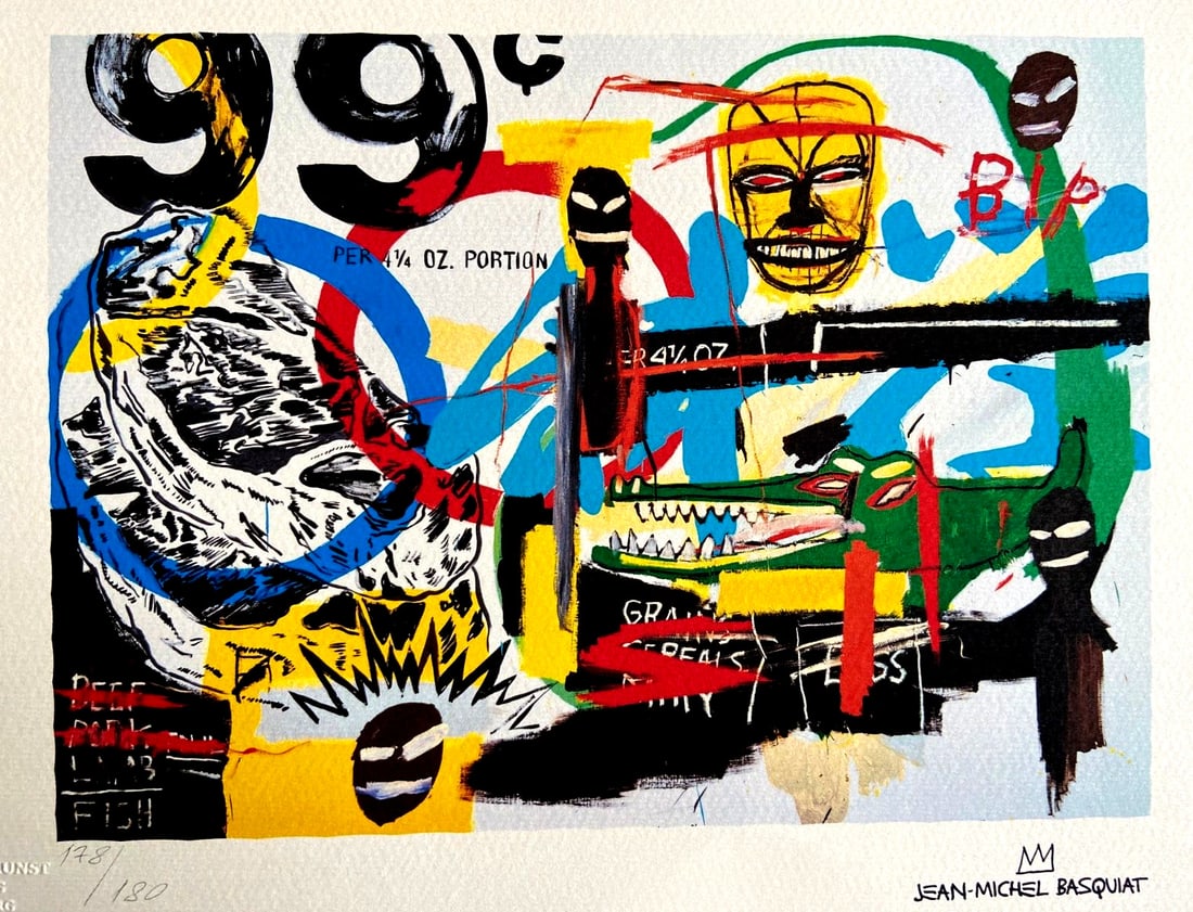 Jean Michel Basquiat Lithograph Op Numbered (1 of 11)