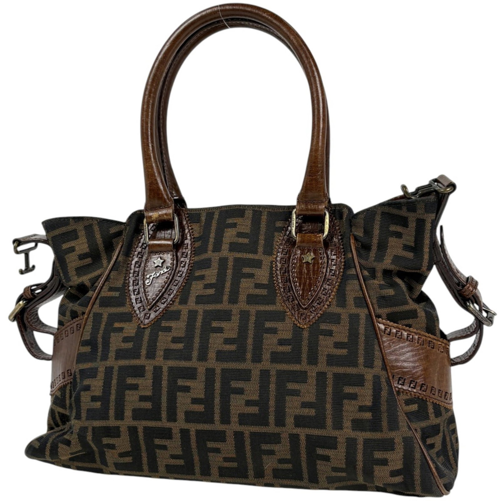 Fendi Handbag, Tote Bag Leather, Canvas (1 of 8)