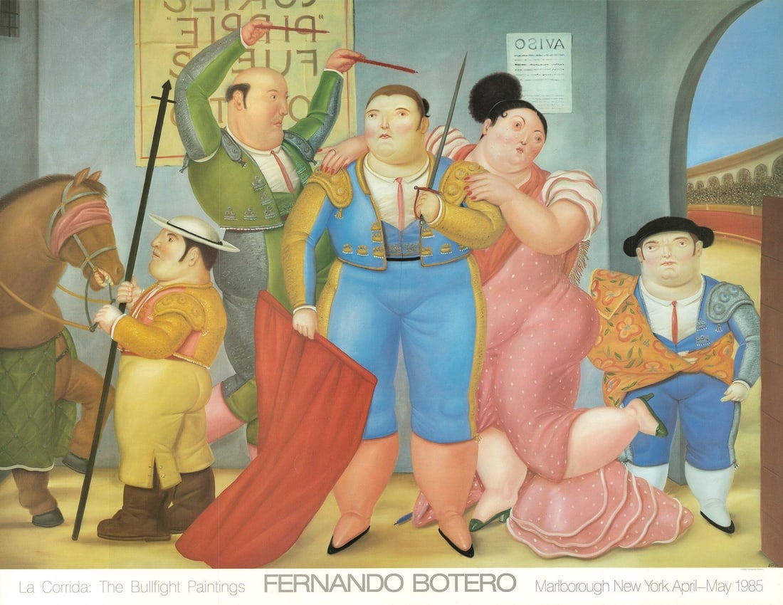La Corrida Fernando Botero 28" x 36" Poster Contemporary Multicolor 1985 (1 of 4)