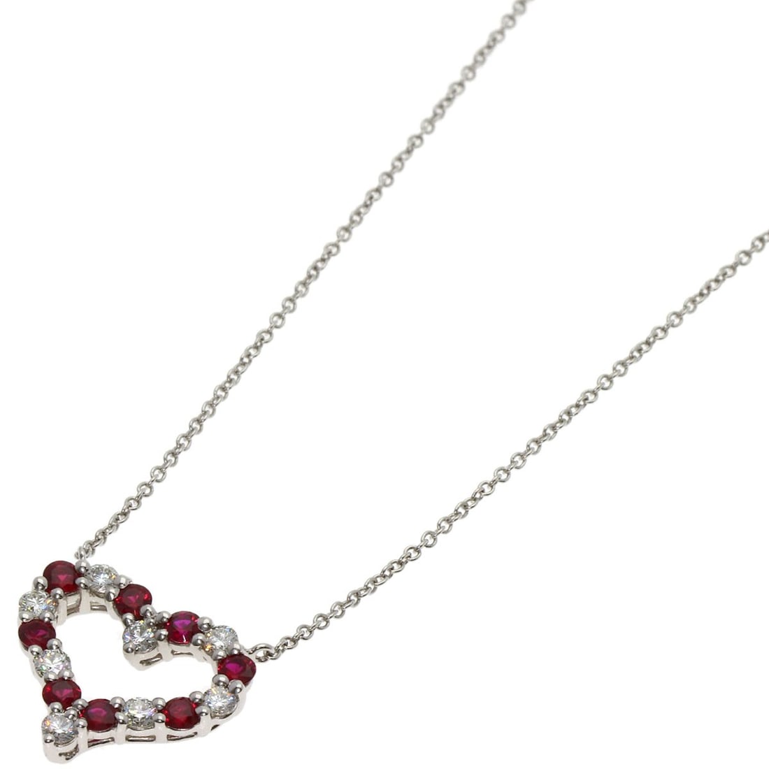 TIFFANY&Co. Sentimental Heart Ruby Diamond Necklace Platinum PT950 (1 of 5)