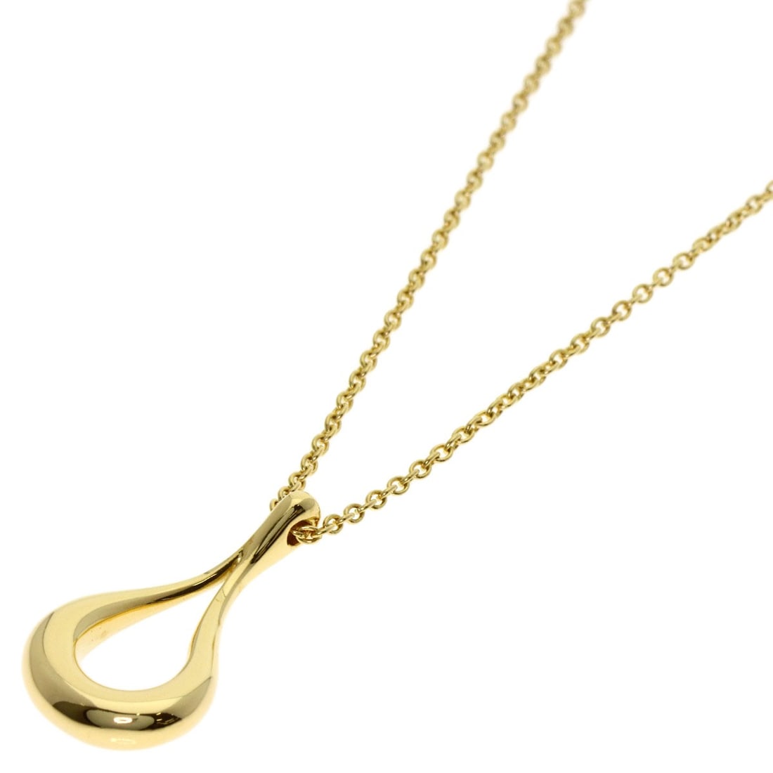 Tiffany & Co. K18 yellow gold teardrop necklace.: Tiffany & Co. K18 yellow gold teardrop necklace. Elegance is redefined with the Tiffany & Co. K18 yellow gold teardrop necklace, a masterful blend of sophistication and understated charm. This