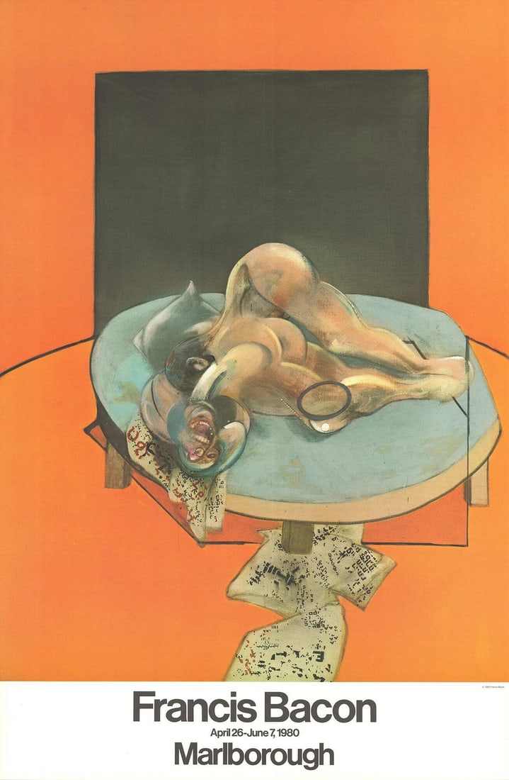 FRANCIS BACON Figure in a room 39.75" x 26" Poster 1980 Expressionism Orange: FRANCIS BACON Figure in a room 39.75" x 26" Poster 1980 Expressionism Orange Francis Bacon's iconic 'Figure in a Room' (1980) is a striking expressionist piece that exudes intensity and emotion. Measu