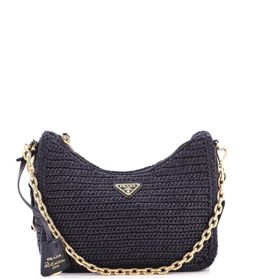 Small Raffia Prada Re-Edition Shoulder Bag (1 of 6)