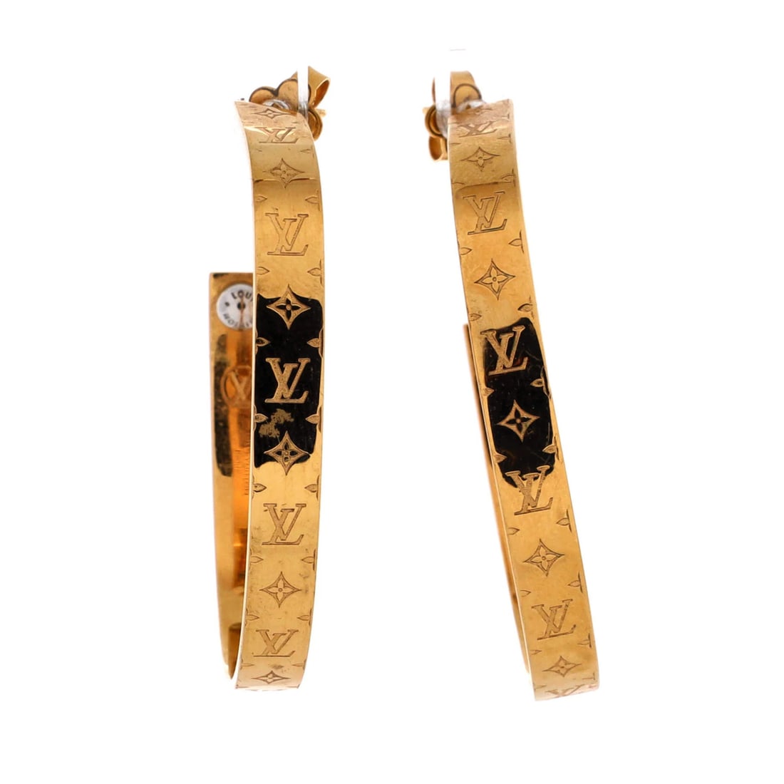 Louis Vuitton Nanogram Hoop Metal Earrings (1 of 3)