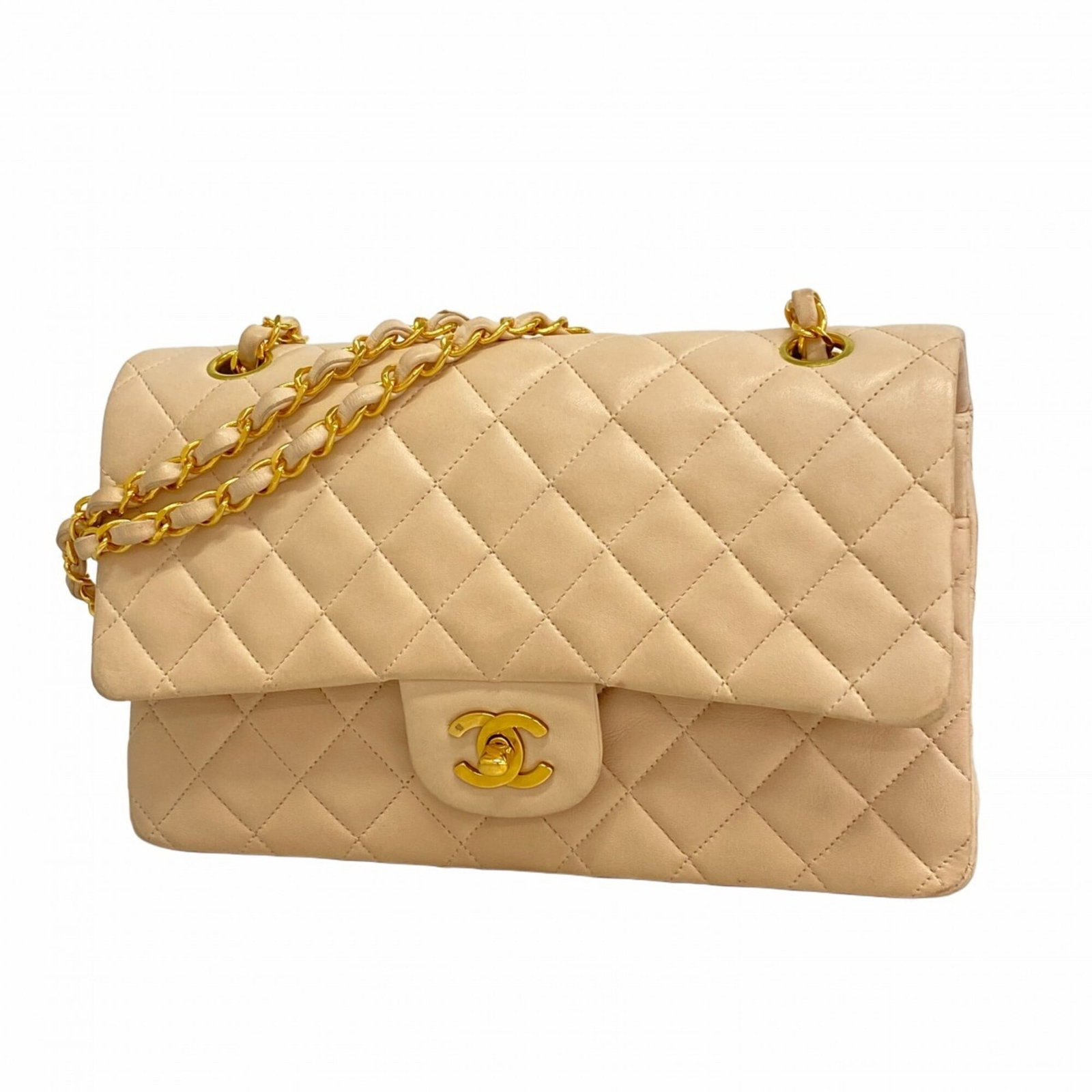 Chanel Leather Shoulder Bag: Chanel Leather Shoulder Bag A stunning pink lambskin Chanel shoulder bag, exuding timeless elegance and sophistication, with its classic gold hardware adding a touch of luxury. With its sleek design