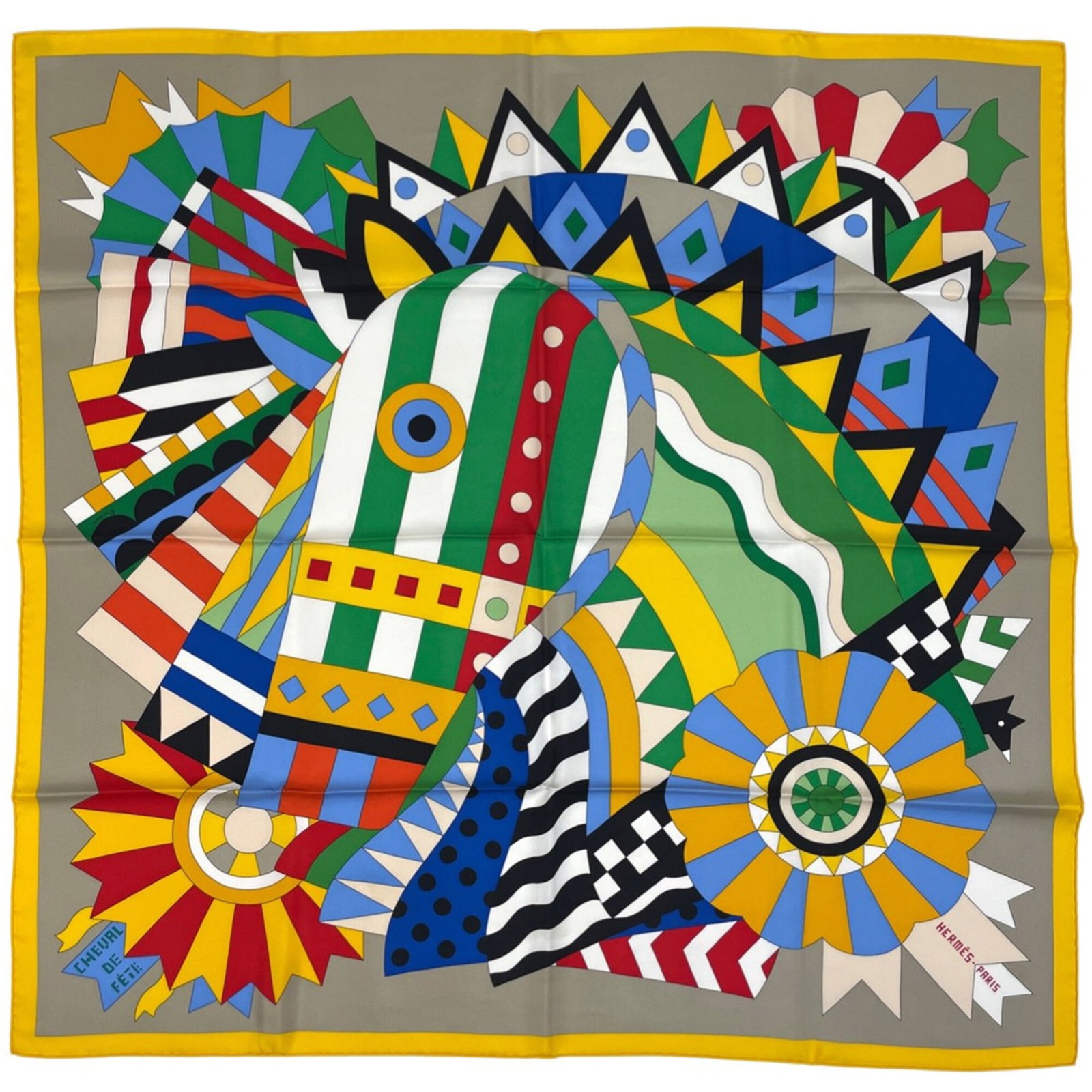Hermes silk scarf: Hermes silk scarf A vibrant and timeless piece, this iconic Hermes silk scarf boasts a stunning multi-color design that adds a pop of personality to any outfit. Made from luxurious silk, its 90cm x 88