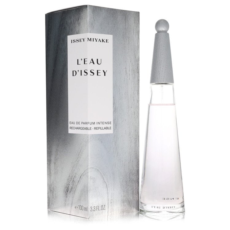 L'eau D'issey Intense Perfume By Issey Miyake Eau De Parfum Refillable Spray: L'eau D'issey Intense Perfume By Issey Miyake Eau De Parfum Refillable Spray Experience the timeless elegance of Issey Miyake's L'eau D'issey Intense, a sophisticated eau de parfum that exudes refinem