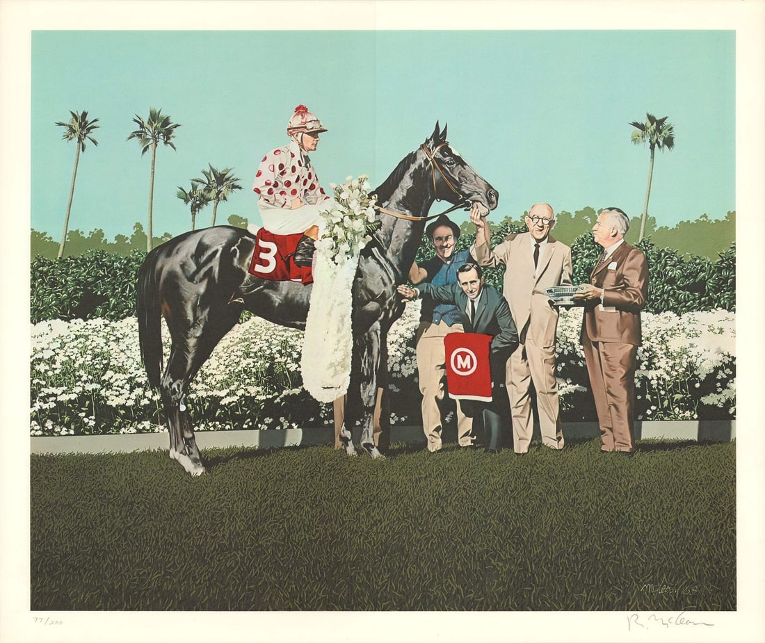 RICHARD MCLEAN Native Dancer SIGNED 22" x 26.25" Offset Lithograph 1972 Realism (1 of 6)