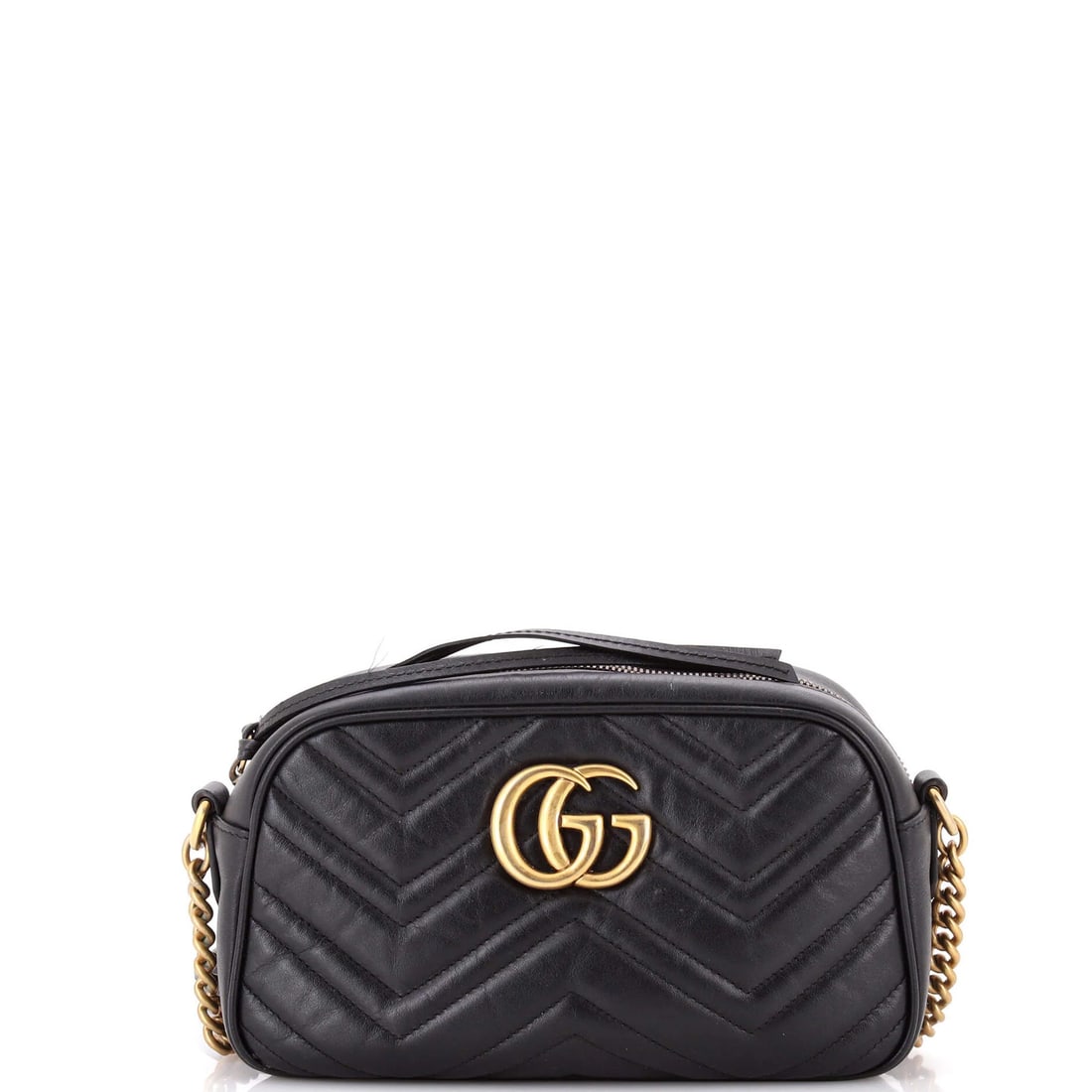 Gucci GG Marmont Shoulder Bag Matelasse Leather Small: Gucci GG Marmont Shoulder Bag Matelasse Leather Small The Gucci GG Marmont Shoulder Bag is a timeless and sophisticated accessory, boasting the iconic Matelasse leather exterior in sleek black. With