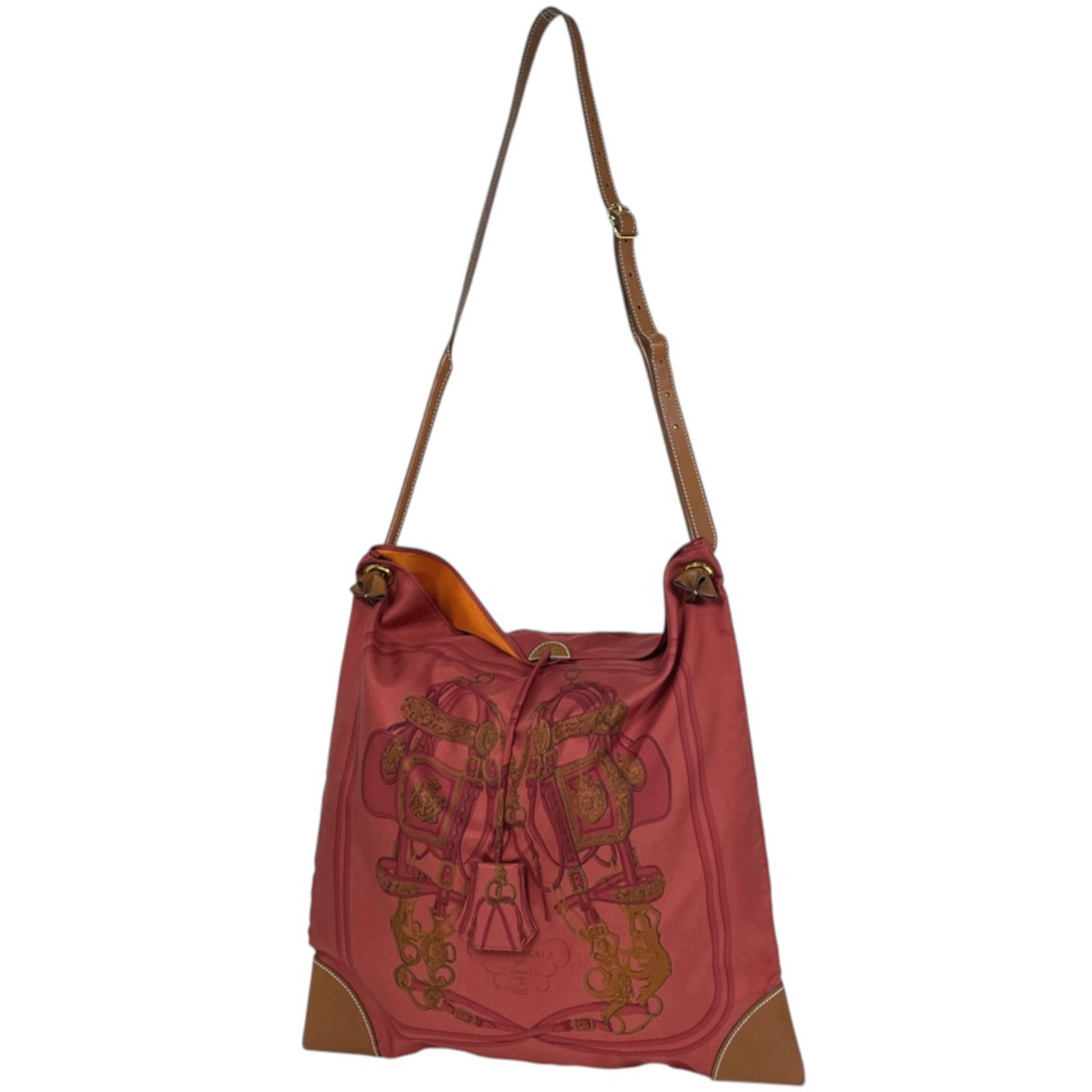 Hermes Pouch, Shoulder Bag Silk, Leather (1 of 8)