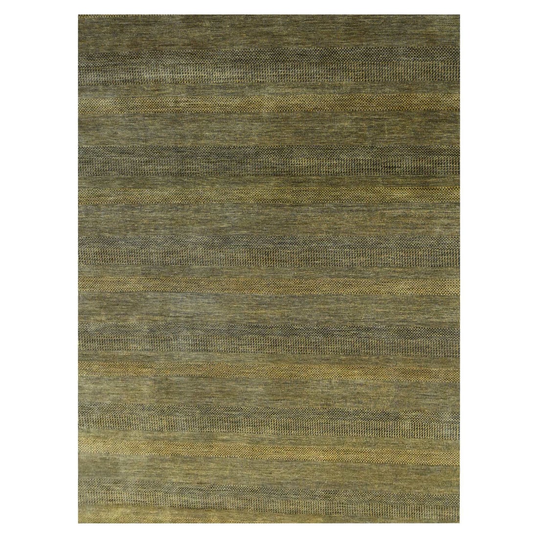 9'2"x12'6" Bone Brown Modern Grass Design Hand Knotted Wool and Silk Rug (1 of 11)