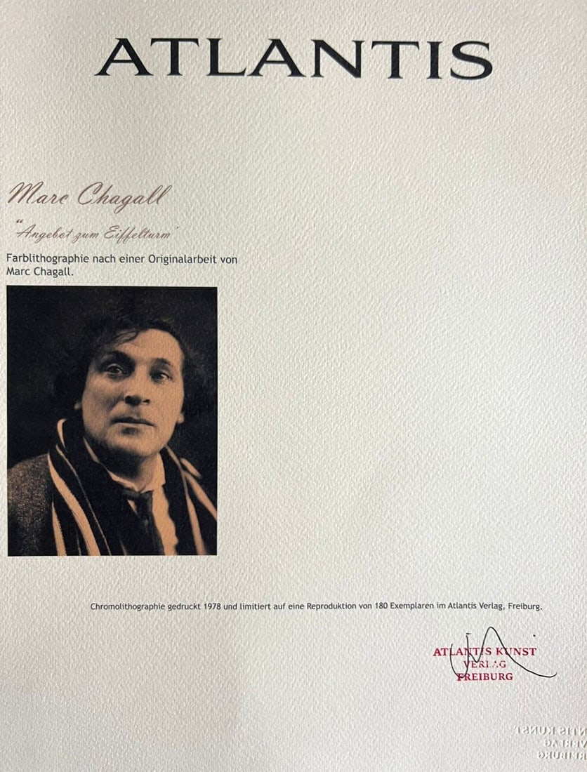 Lithograph by Marc Chagall is Numbered - 8