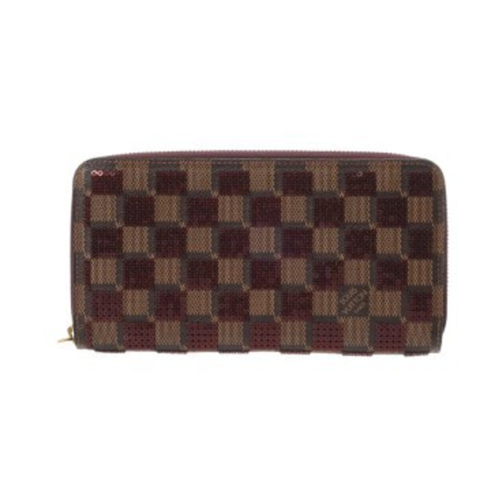 Louis Vuitton long wallet in Damier canvas with spangles.: Louis Vuitton long wallet in Damier canvas with spangles. A luxurious touch for any occasion, this Louis Vuitton long wallet boasts the iconic Damier canvas design and adds a touch of glamour with
