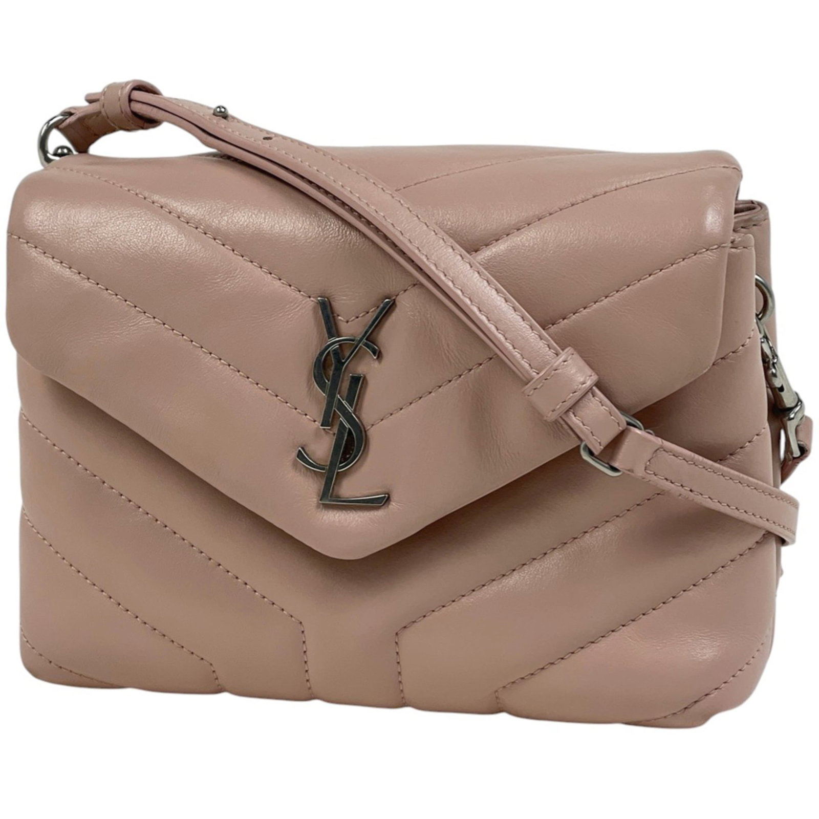 Yves Saint Laurent Shoulder Bag Leather Pouch: Yves Saint Laurent Shoulder Bag Leather Pouch A chic and timeless piece from Yves Saint Laurent, this pink leather shoulder bag pouch is perfect for adding a touch of sophisticated elegance to any