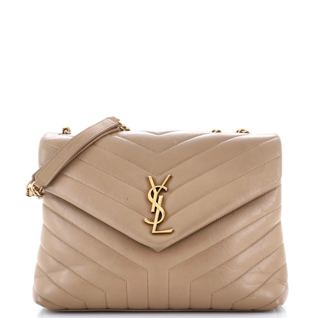 Saint Laurent Loulou Shoulder Bag Matelasse Chevron Leather Medium: Saint Laurent Loulou Shoulder Bag Matelasse Chevron Leather Medium The Saint Laurent Loulou Shoulder Bag is a timeless piece of luxury, boasting a rich brown leather exterior adorned with iconic