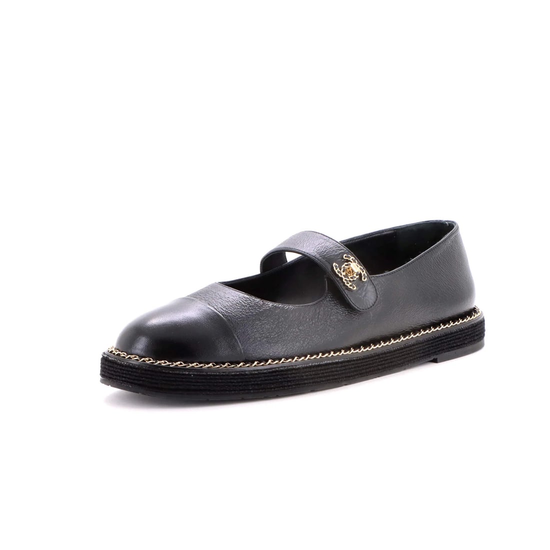 Chanel Women's Chain Around CC Turnlock Mary Jane Flats Leather (1 of 5)