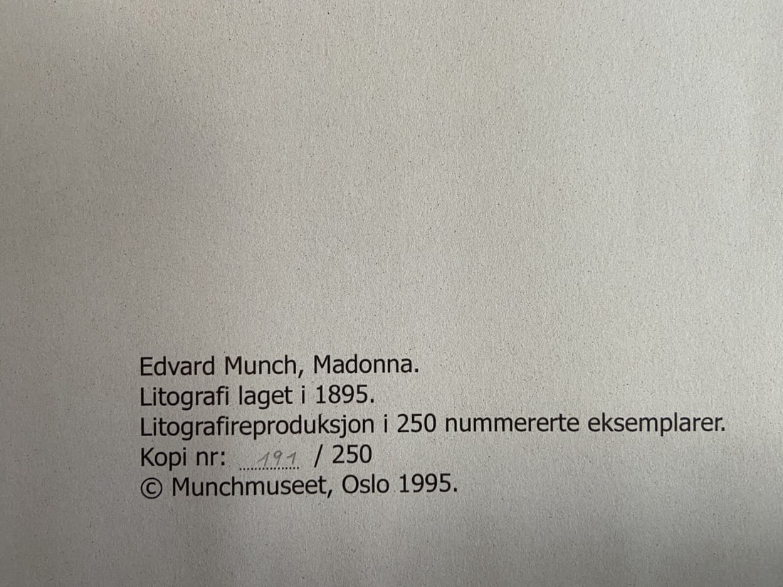 Edvard Munch Lithograph Published Op Numbered - 7