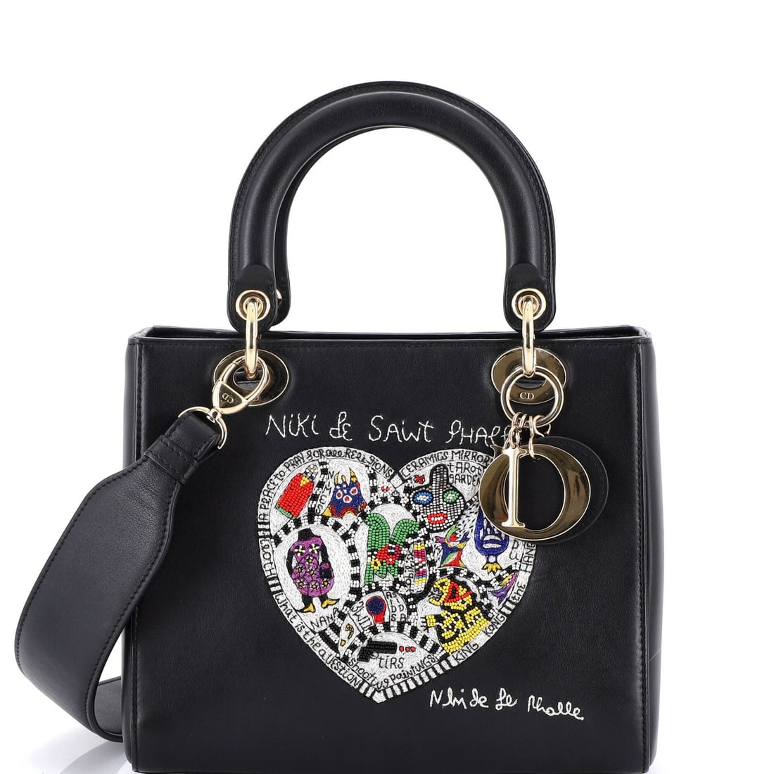 Christian Dior Limited Edition Lady Bag Embroidered By Niki de Saint Phalle: Christian Dior Limited Edition Lady Bag Embroidered By Niki de Saint Phalle A rare and exquisite limited edition Lady Dior bag, adorned with intricate embroidery by the renowned artist Niki de Saint