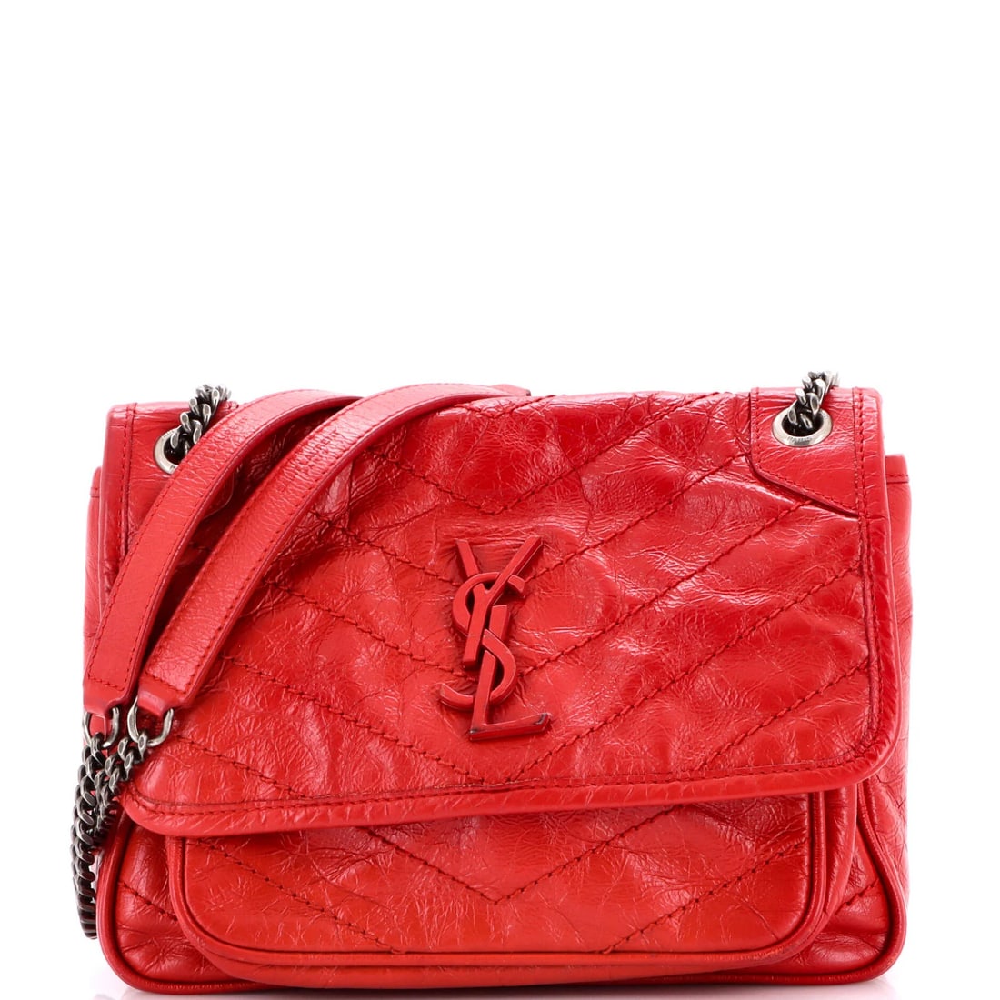 Matelasse Chevron Leather Baby Saint Laurent Niki Chain Flap Bag (1 of 7)