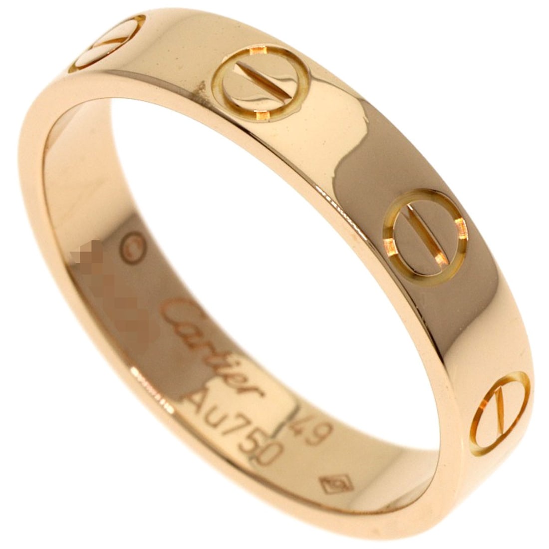CARTIER pink gold mini k18 love ring: CARTIER pink gold mini k18 love ring A delicate and timeless piece from the iconic French brand, this CARTIER mini k18 love ring is set in 18k pink gold and showcases the luxury of K18 metalwork. With