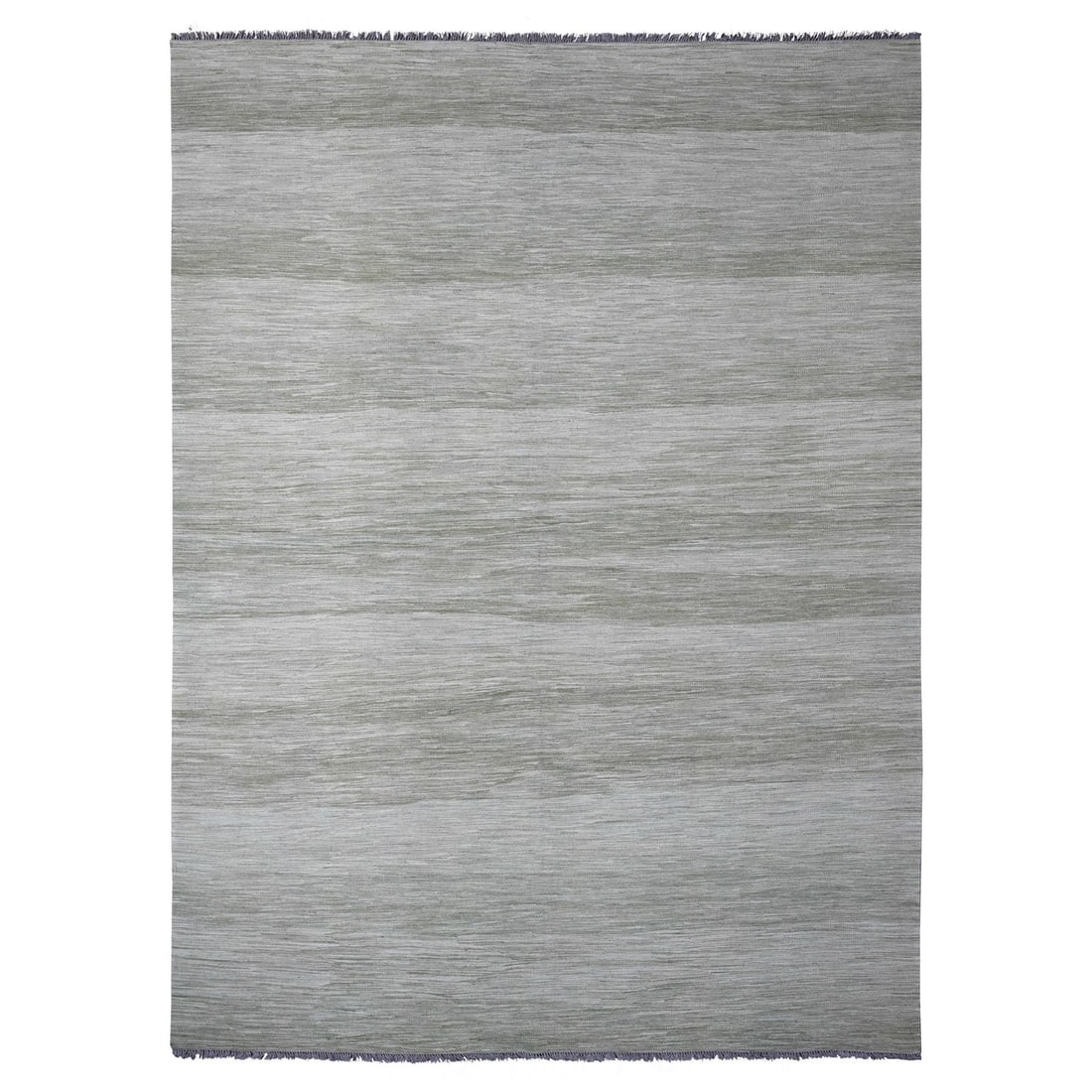 Laurel Green Solid Design Flat Weave Hand Spun Wool Oriental Rug (1 of 11)