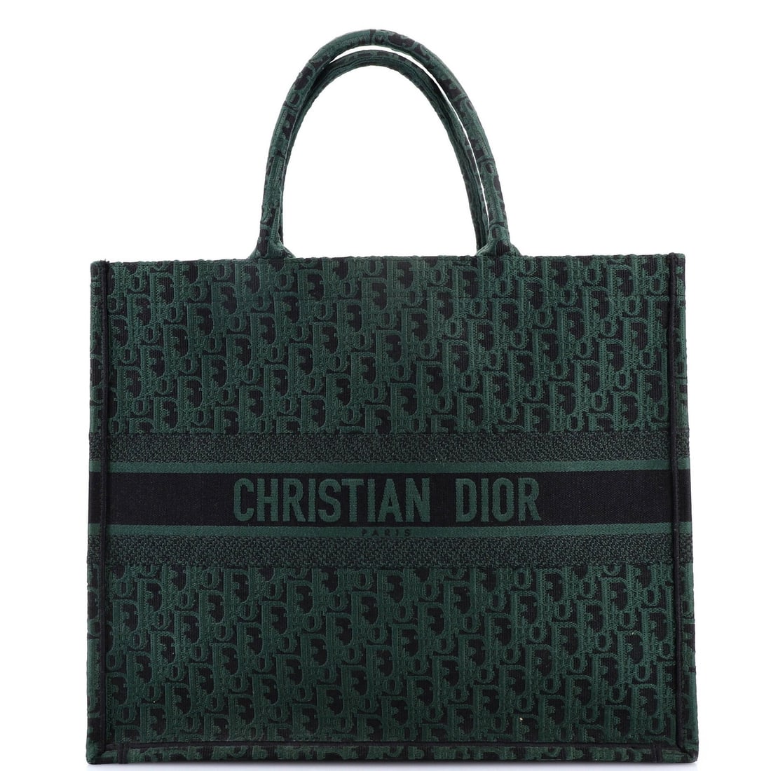 Christian Dior Book Tote Oblique Canvas Large: Christian Dior Book Tote Oblique Canvas Large A stunning Christian Dior Book Tote in vibrant green, boasting the iconic Oblique Canvas design that exudes effortless elegance. With its spacious