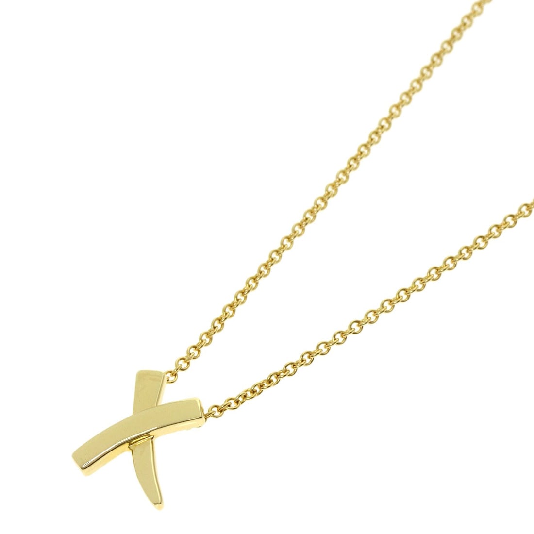 Tiffany Co K18 Yellow Gold Kiss Necklace (1 of 4)