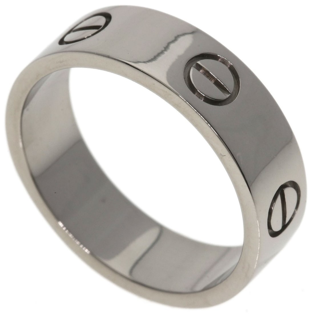 CARTIER love K18 White Gold unisex ring: CARTIER love K18 White Gold unisex ring The CARTIER love K18 White Gold unisex ring is a timeless masterpiece, boasting the purity of 18k gold and a sleek, silver-toned finish that exudes understated