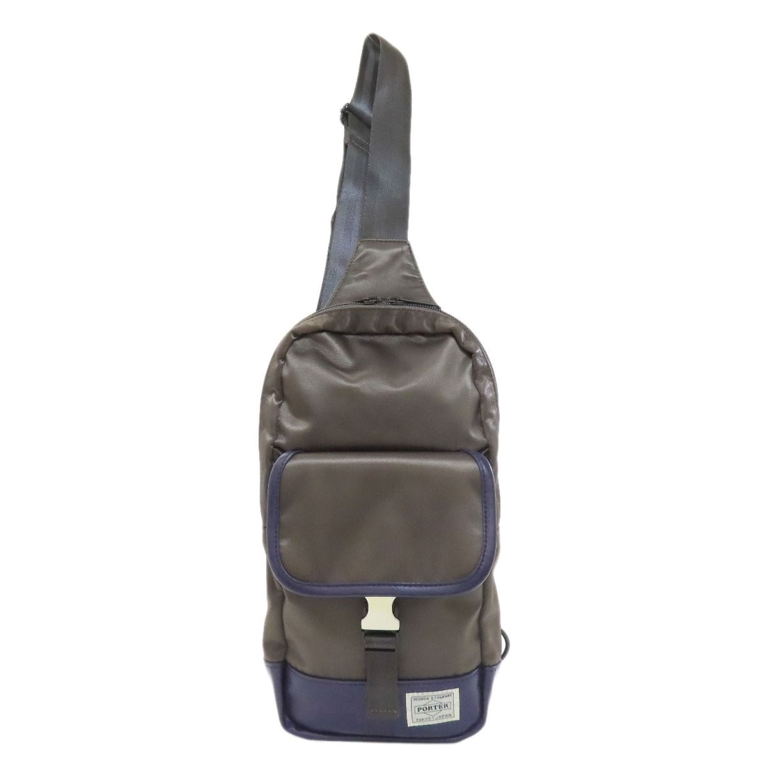 Nylon Porter Bag with Logo: Nylon Porter Bag with Logo A sleek and versatile nylon porter bag from Japan, this stylish accessory boasts a durable gray exterior and a timeless design that makes it perfect for daily use. With its