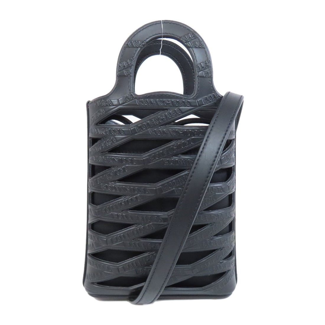 Calf 2way Handbag 660787 Balenciaga Neo Phone Holder: Calf 2way Handbag 660787 Balenciaga Neo Phone Holder Elevate your style with the sleek and sophisticated Balenciaga Neo Calf 2way Handbag, crafted from premium calf leather in a timeless black hue.