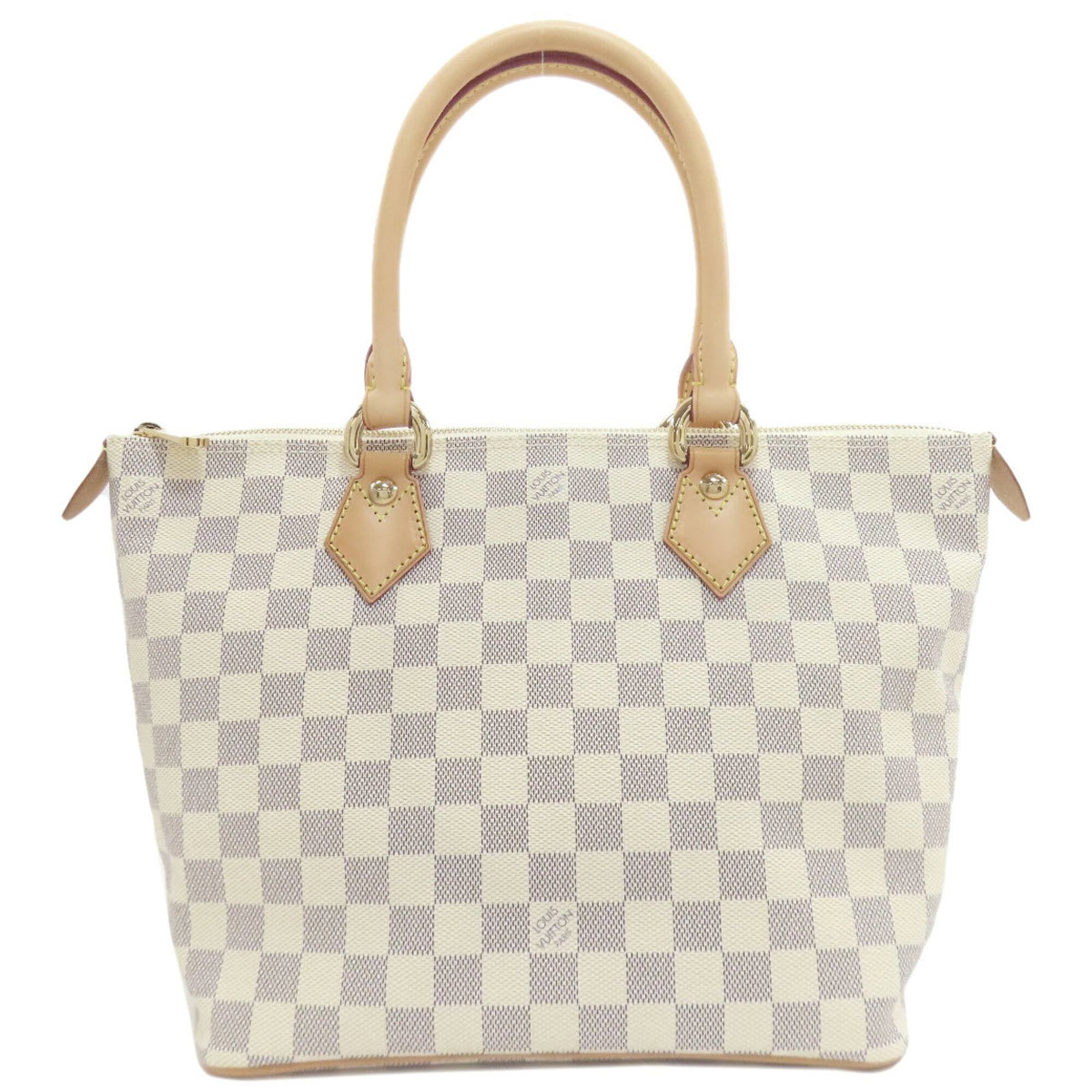Louis Vuitton Damier Azur Handbag: Louis Vuitton Damier Azur Handbag Experience the timeless elegance of Louis Vuitton's iconic Damier Azur handbag, boasting its signature bold and vibrant pattern against a rich blue background. With