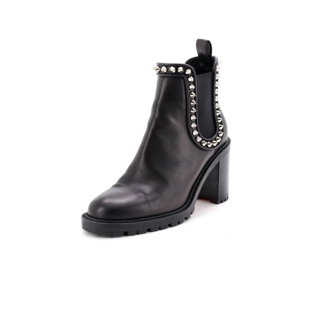 Christian Louboutin Women's Studded Leather Capahutta Boots: Christian Louboutin Women's Studded Leather Capahutta Boots Elevate your style with the edgy Christian Louboutin Capahutta Boots, boasting striking studded leather details that add a touch of rebellio
