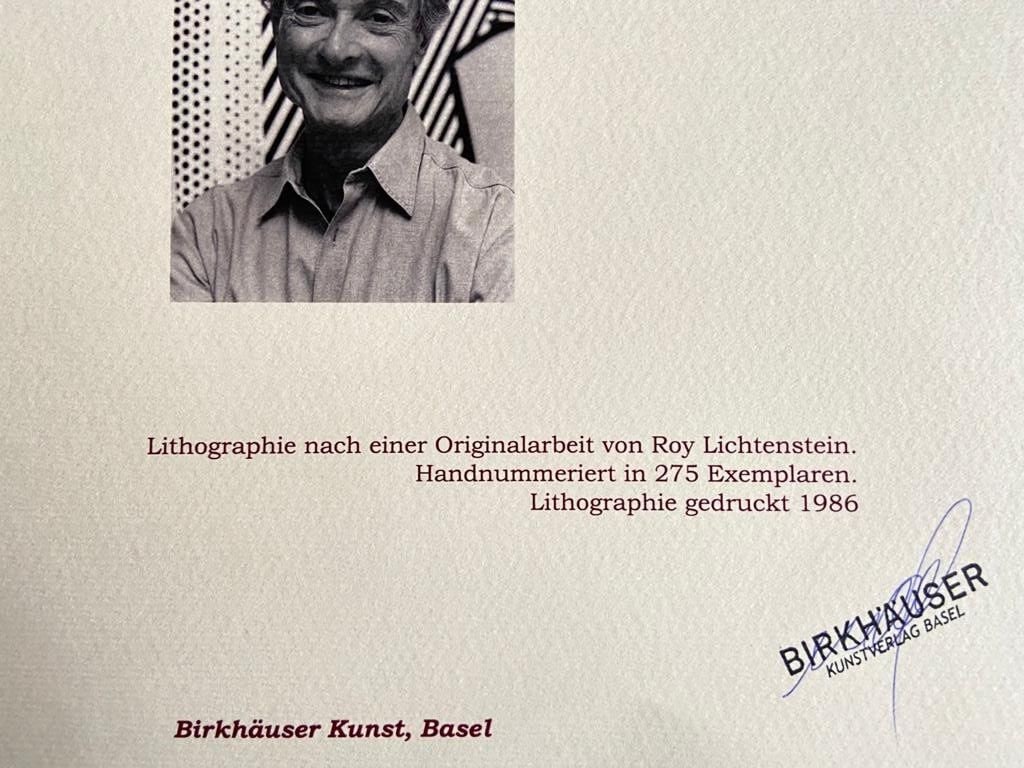Roy Lichtenstein is a numbered lithograph. - 9