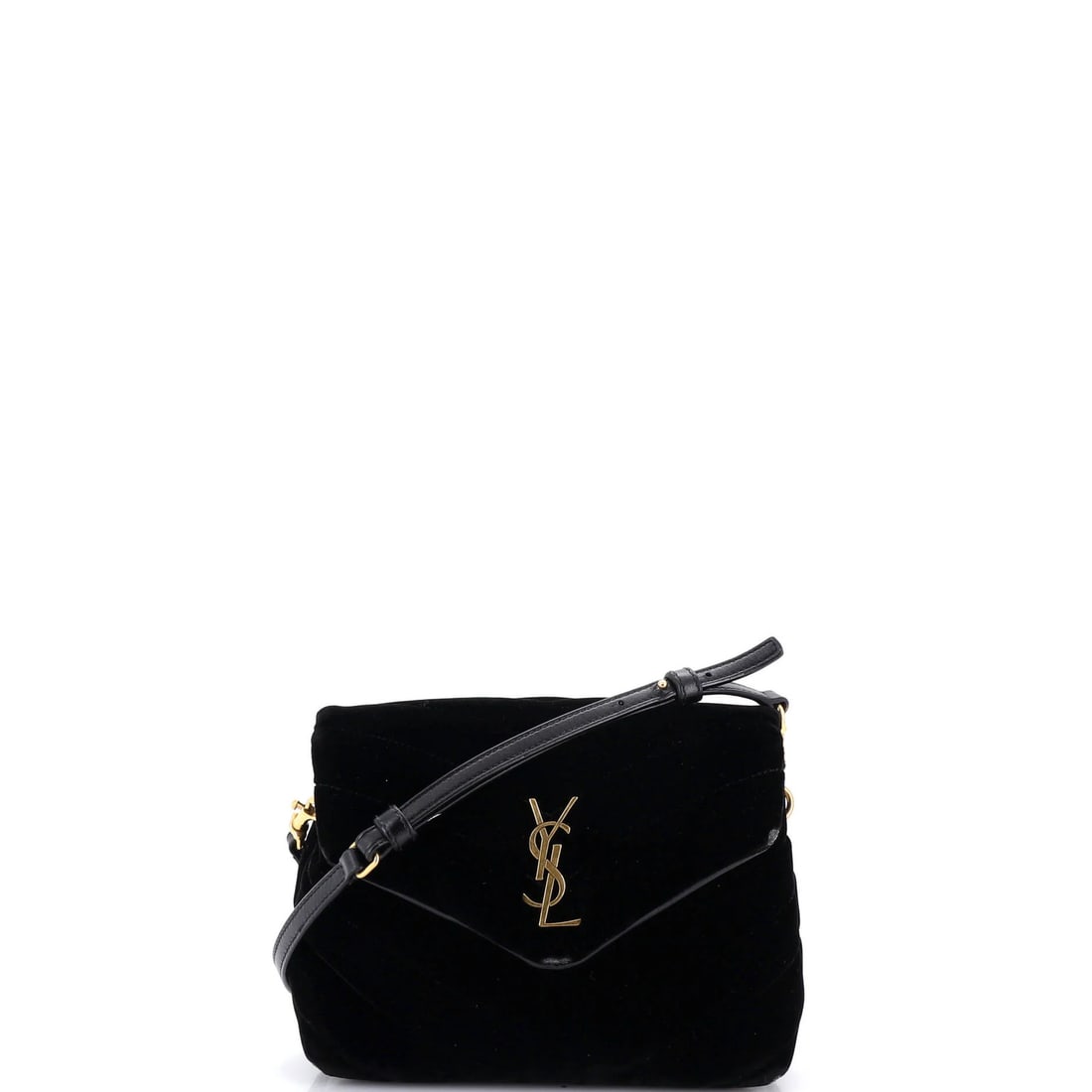 Saint Laurent Loulou Matelasse Velvet Toy Shoulder Bag Chevron (1 of 7)