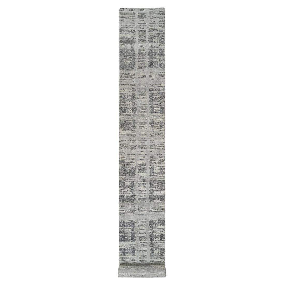 2'6"x22' Gray Hand Knotted Modern Design Wool XL Runner Rug (1 of 8)