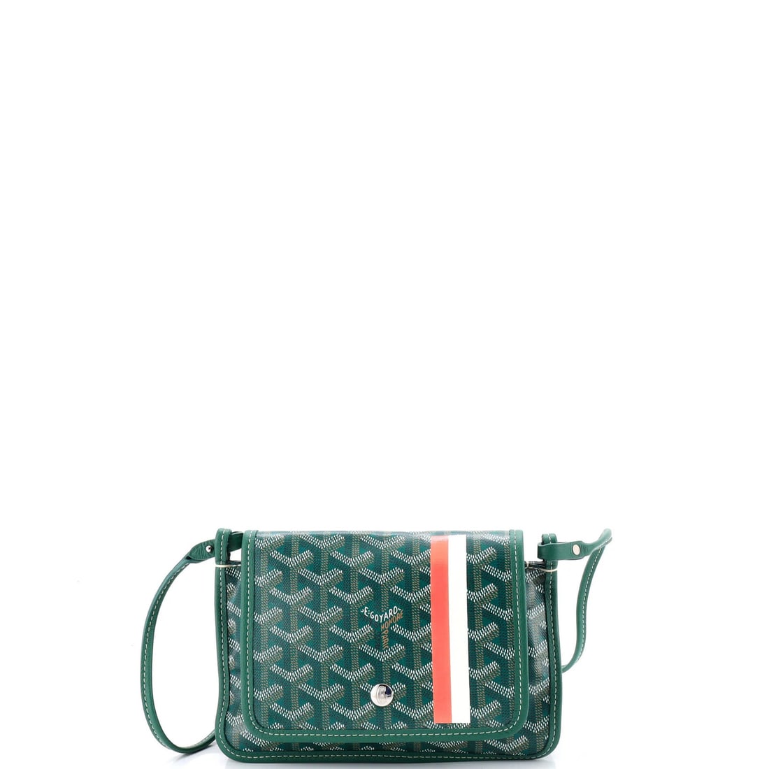 Goyard Plumet Clutch Wallet Printed Coated Canvas: Goyard Plumet Clutch Wallet Printed Coated Canvas The Goyard Plumet Clutch Wallet is a stylish and practical accessory that combines the iconic brand's signature green hue with a chic, cross-body