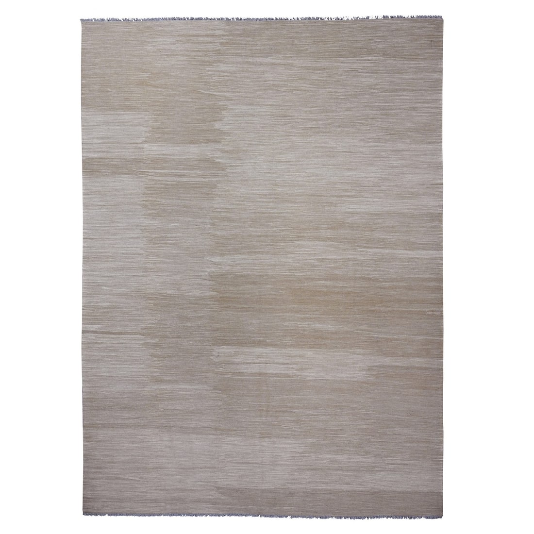 9'x12'1" Beaver Brown Solid Design Mixed Wool Hand Woven Flat Weave Rug (1 of 11)