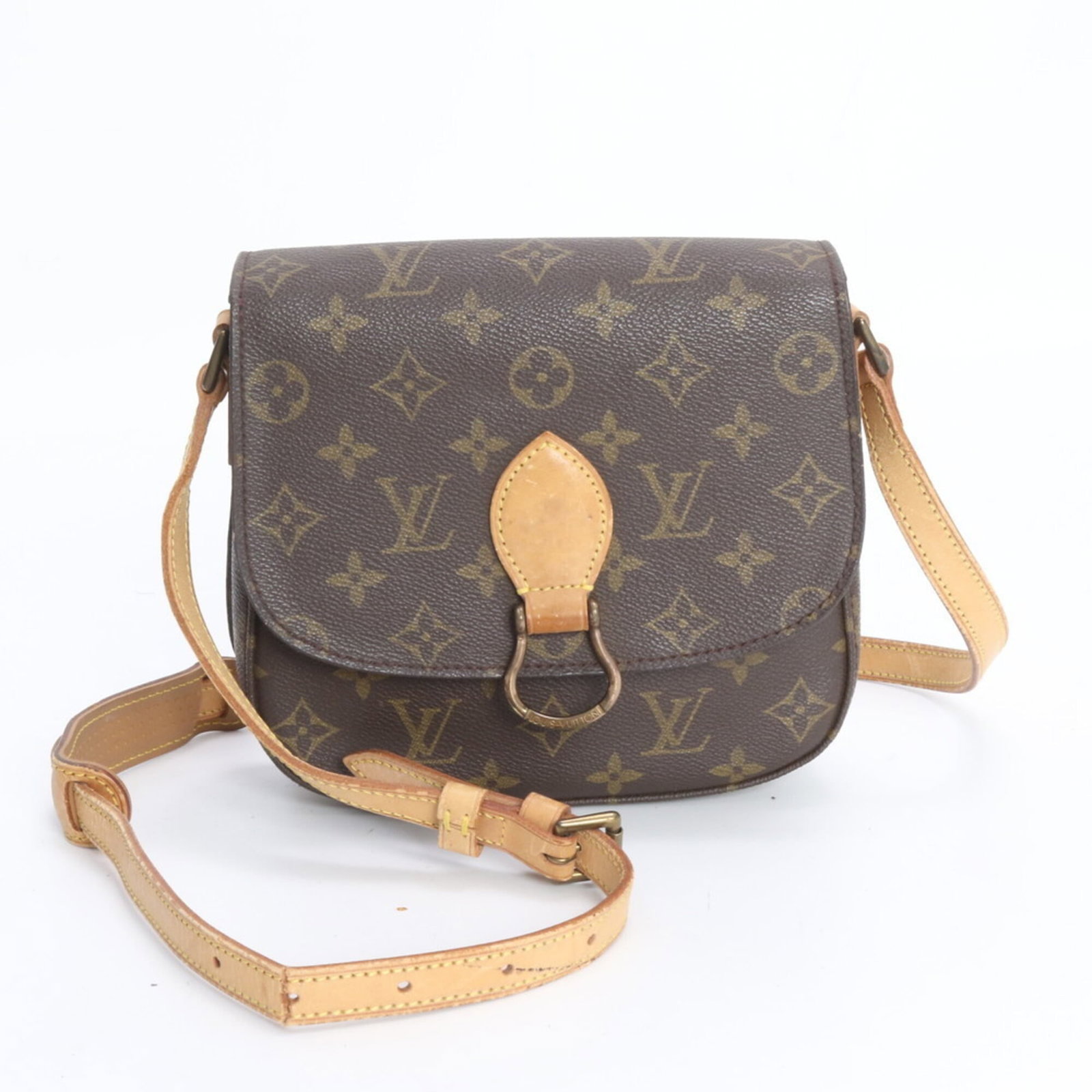 Leather coated canvas shoulder bag by Louis Vuitton (1 of 9)
