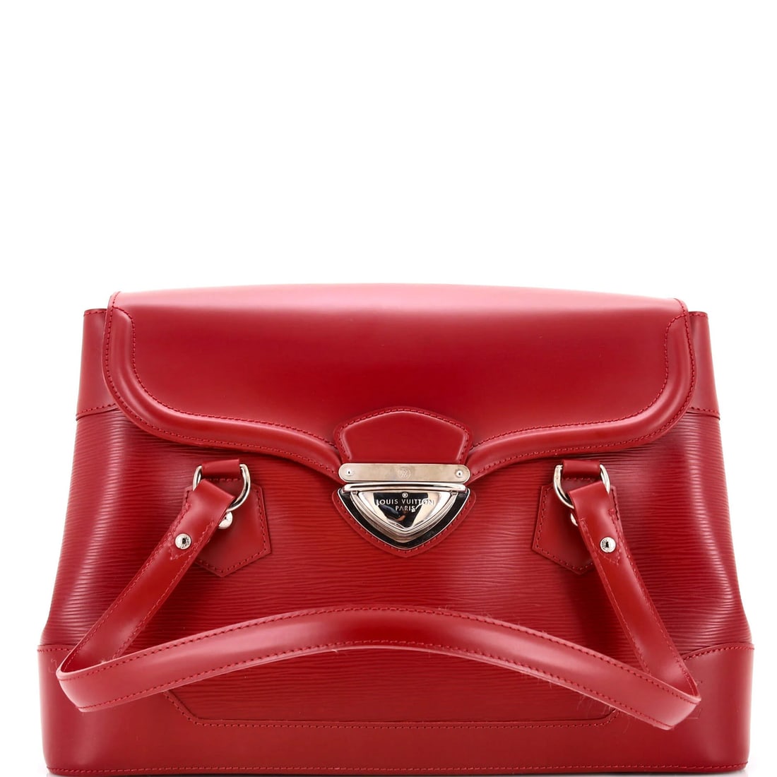 Louis Vuitton Epi Leather Handbag Bagatelle: Louis Vuitton Epi Leather Handbag Bagatelle A stunning Louis Vuitton Bagatelle in bold red Epi leather, boasting the iconic monogram pattern and sleek design of this timeless satchel. With its