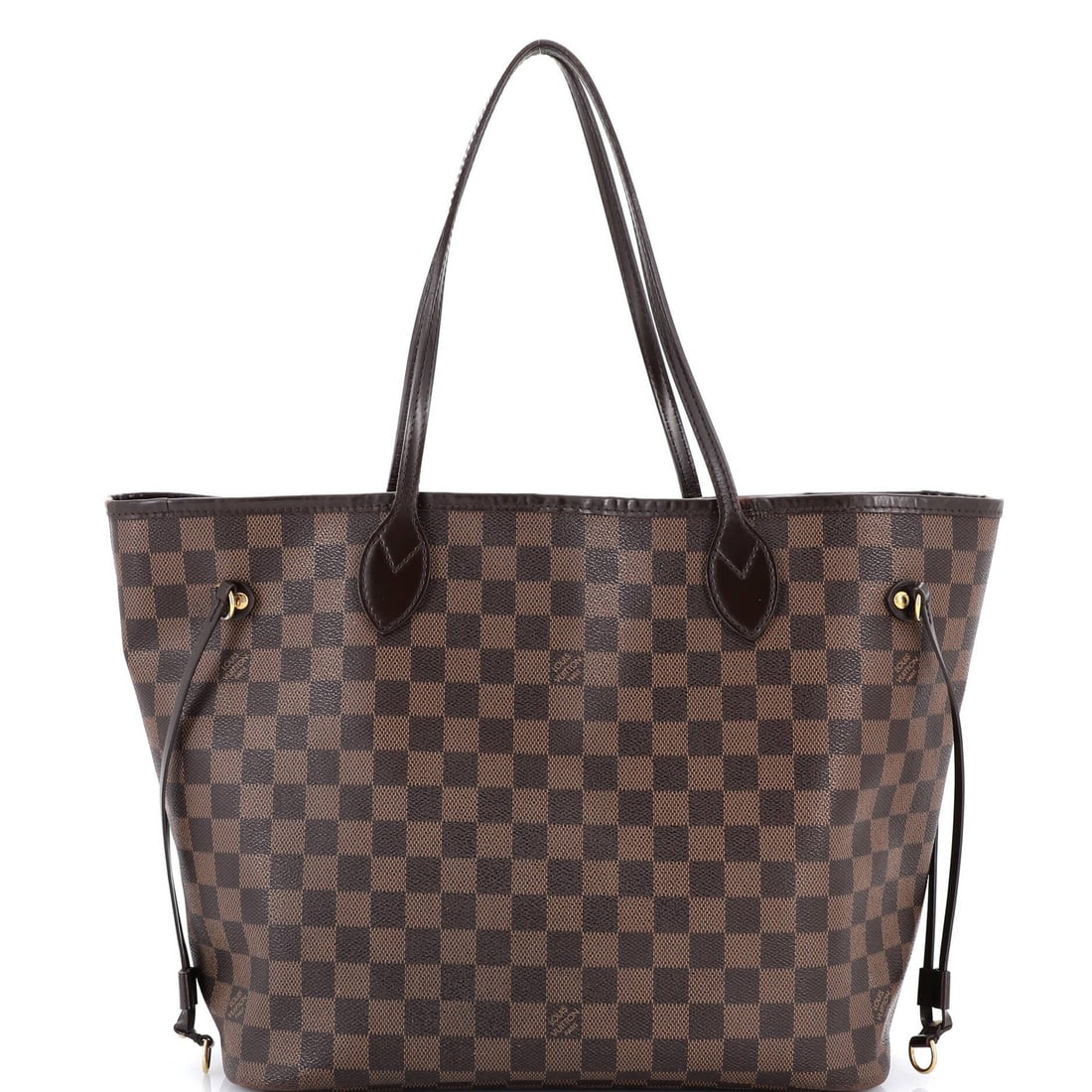 Louis Vuitton Damier Neverfull Tote: Louis Vuitton Damier Neverfull Tote A timeless classic, the Louis Vuitton Damier Neverfull Tote boasts a rich brown canvas exterior with iconic Damier pattern, complemented by a vibrant red interior