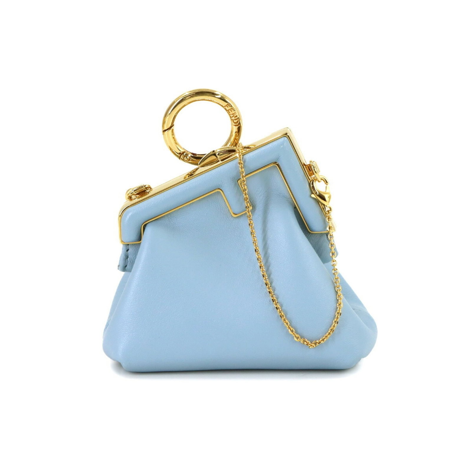 Fendi Leather Coin Purse: Fendi Leather Coin Purse Elevate your everyday with the iconic Fendi Leather Coin Purse, boasting sleek blue leather and a chic ball clasp closure. This stylish accessory is perfect for adding a