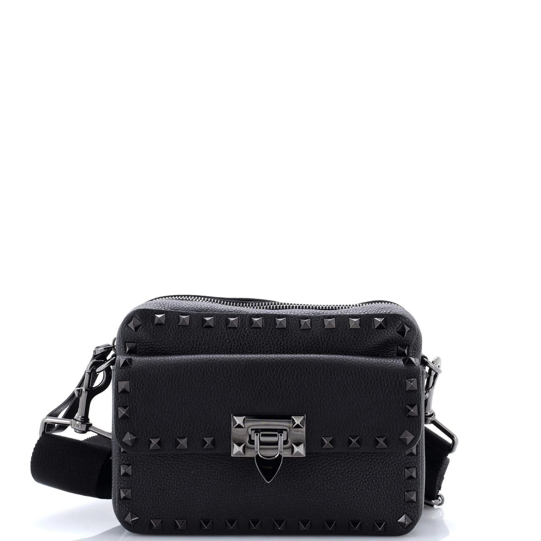Valentino Garavani Rockstud Flip Lock Pocket Camera Crossbody Bag Leather Small (1 of 5)