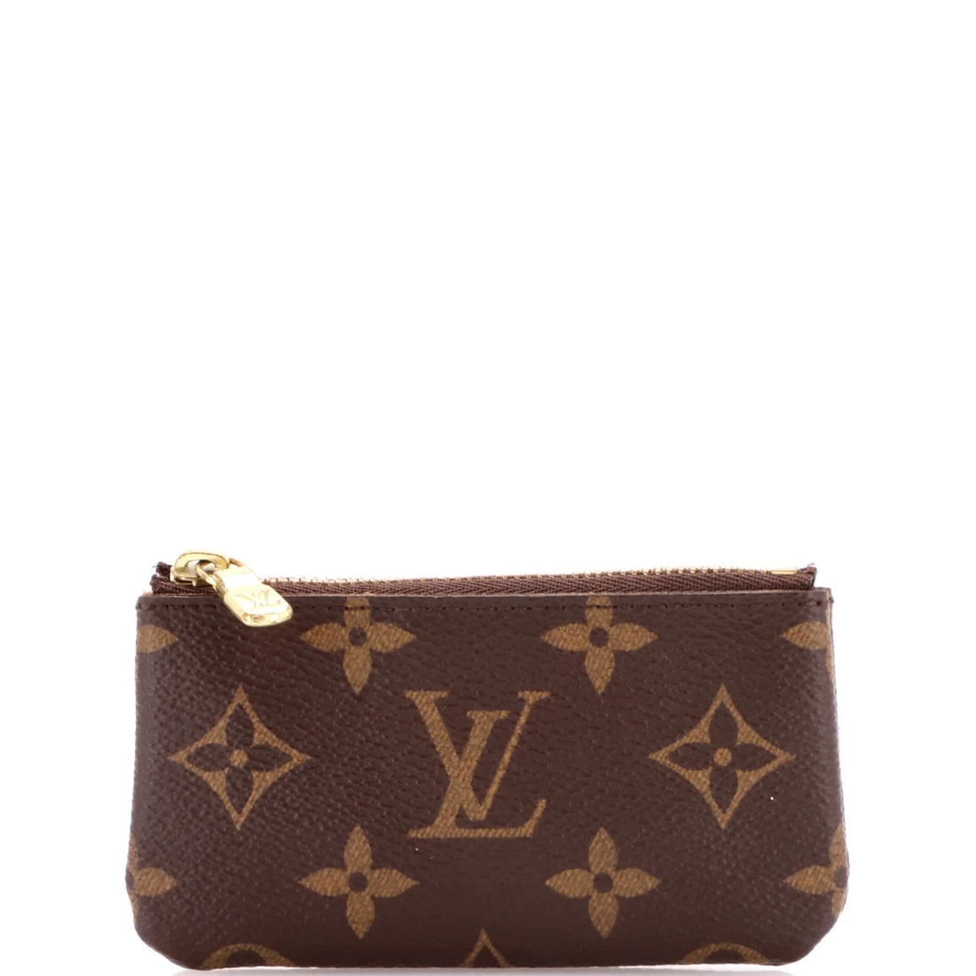 Louis Vuitton Canvas Monogram Key Pouch: Louis Vuitton Canvas Monogram Key Pouch A timeless accessory from the iconic Louis Vuitton brand, this brown canvas monogram key pouch is both functional and stylish. With its classic design, gold