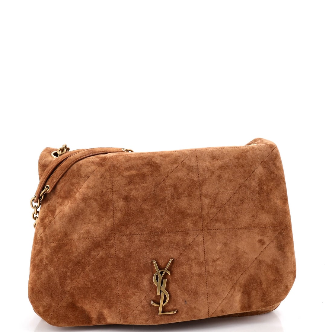 Large quilted suede shoulder bag from Saint Laurent by Jamie. (1 of 6)