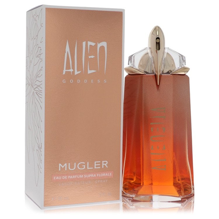 Alien Goddess Supra Floral Perfume By Thierry Mugler Eau De Parfum Spray: Alien Goddess Supra Floral Perfume By Thierry Mugler Eau De Parfum Spray Indulge in the exotic allure of Alien Goddess, Thierry Mugler's iconic eau de parfum spray. With its intoxicating blend of