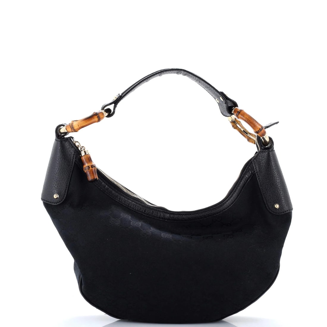 Gucci bamboo half moon web hobo ring medium canvas (1 of 7)